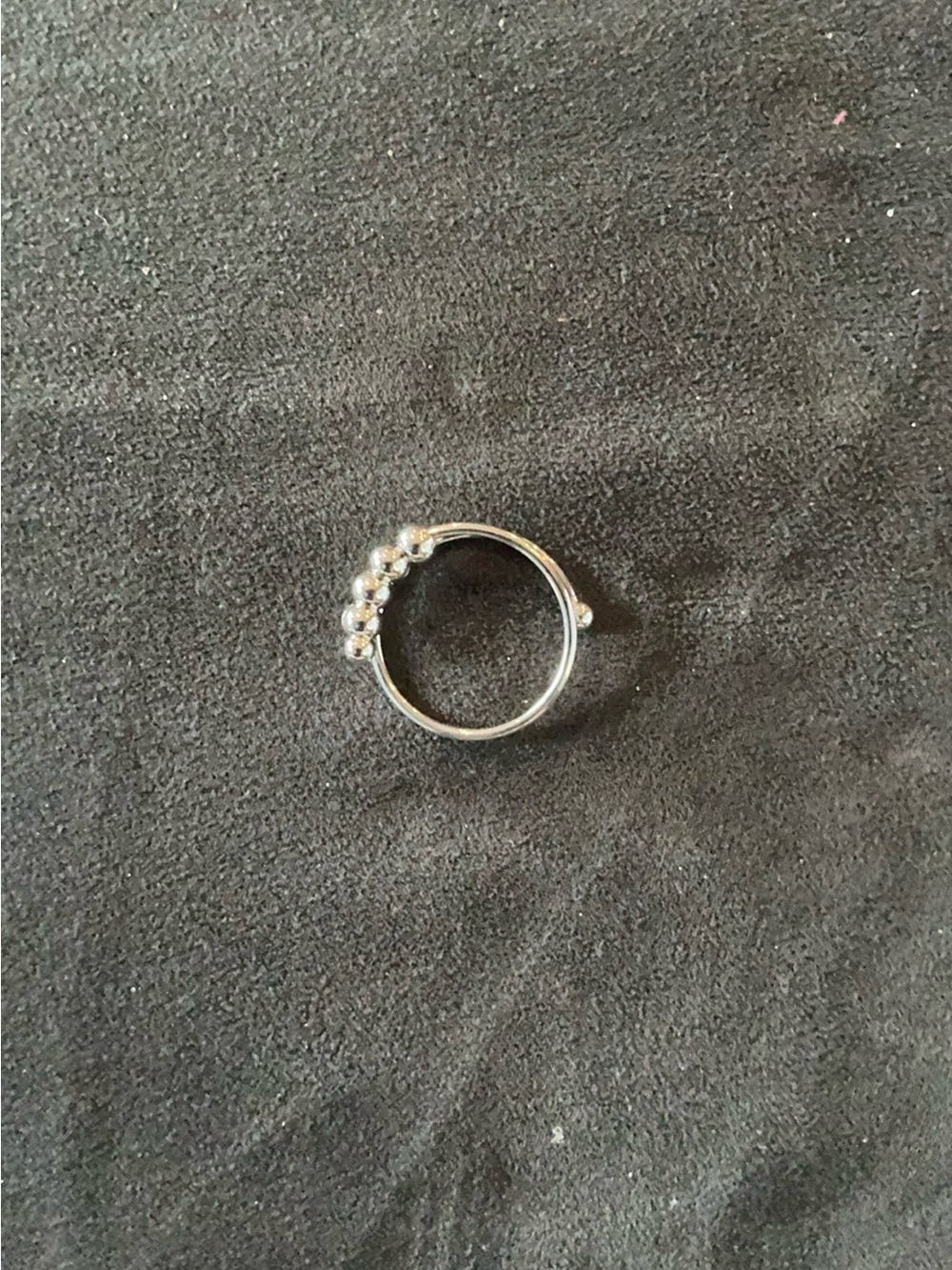 Silver Tone Beaded Fidget Ring